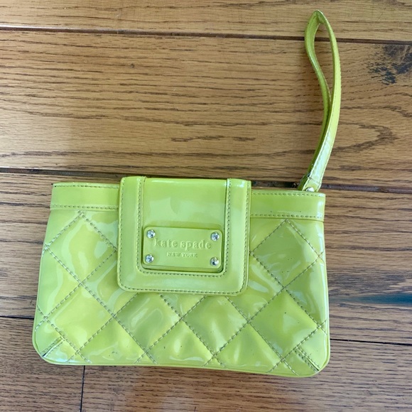 Kate Spade Yellow Patent Leather Wristlet - Picture 1 of 3